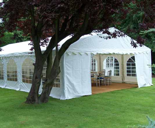 gala marquees can be errected close to buildings