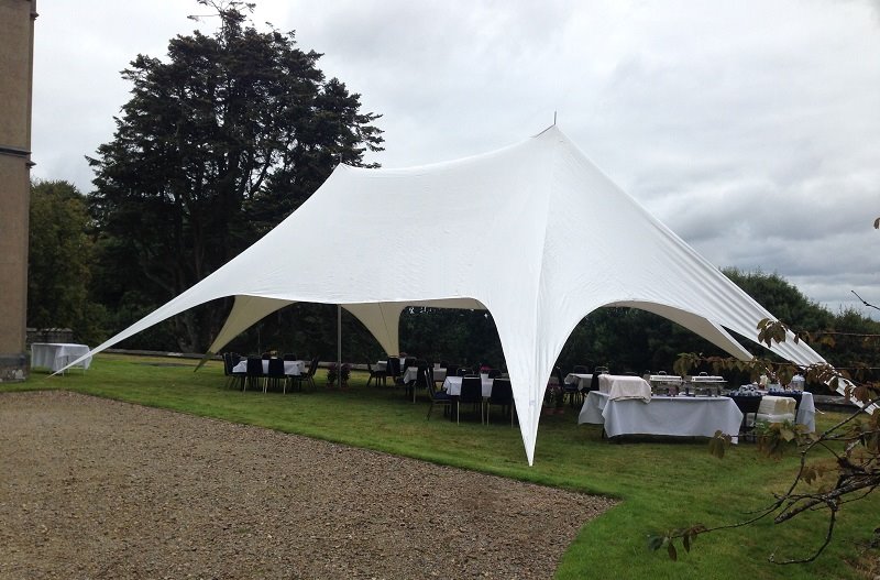 Star marquees - hi-tech, water repellent man-made materials supplied by northamptonshire marquees