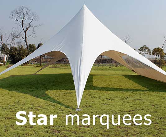Star marquees are ideal for weddings, parties and events